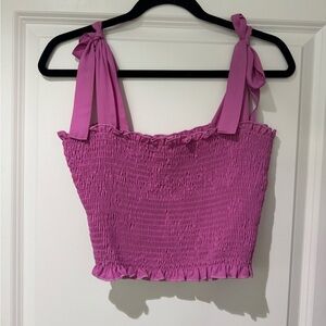 Pink Smocked Women's crop Top
